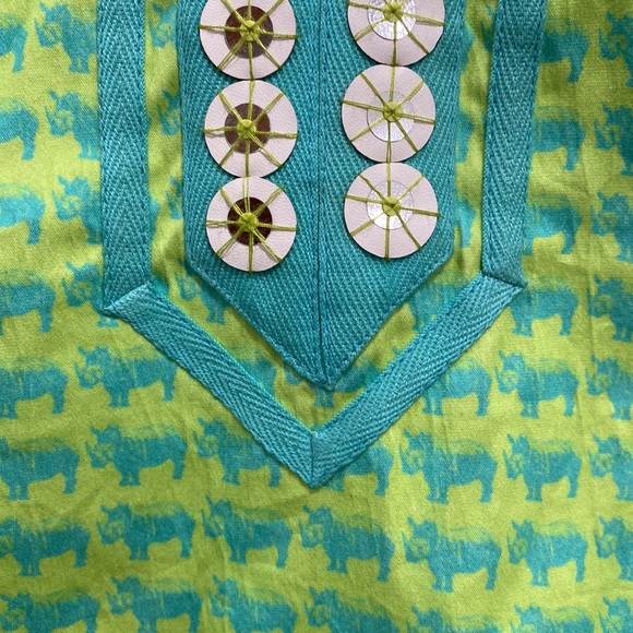 NWT Sheridan French green and blue Tunic - Picture 2 of 14